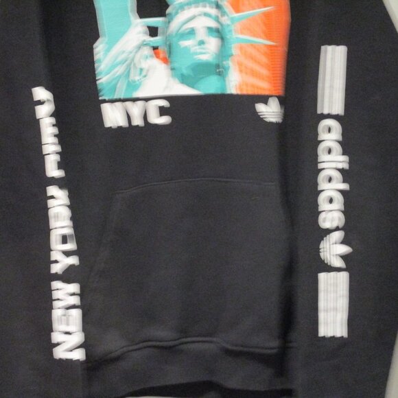 Adidas Mens NYC Hoodie Black and Orange Size Medium - Picture 3 of 5